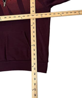 VICTORIA SECRET PINK 1/4 Zip Womens Pullover Sweatshirt Small Maroon Dot Logo - Thumbnail 5