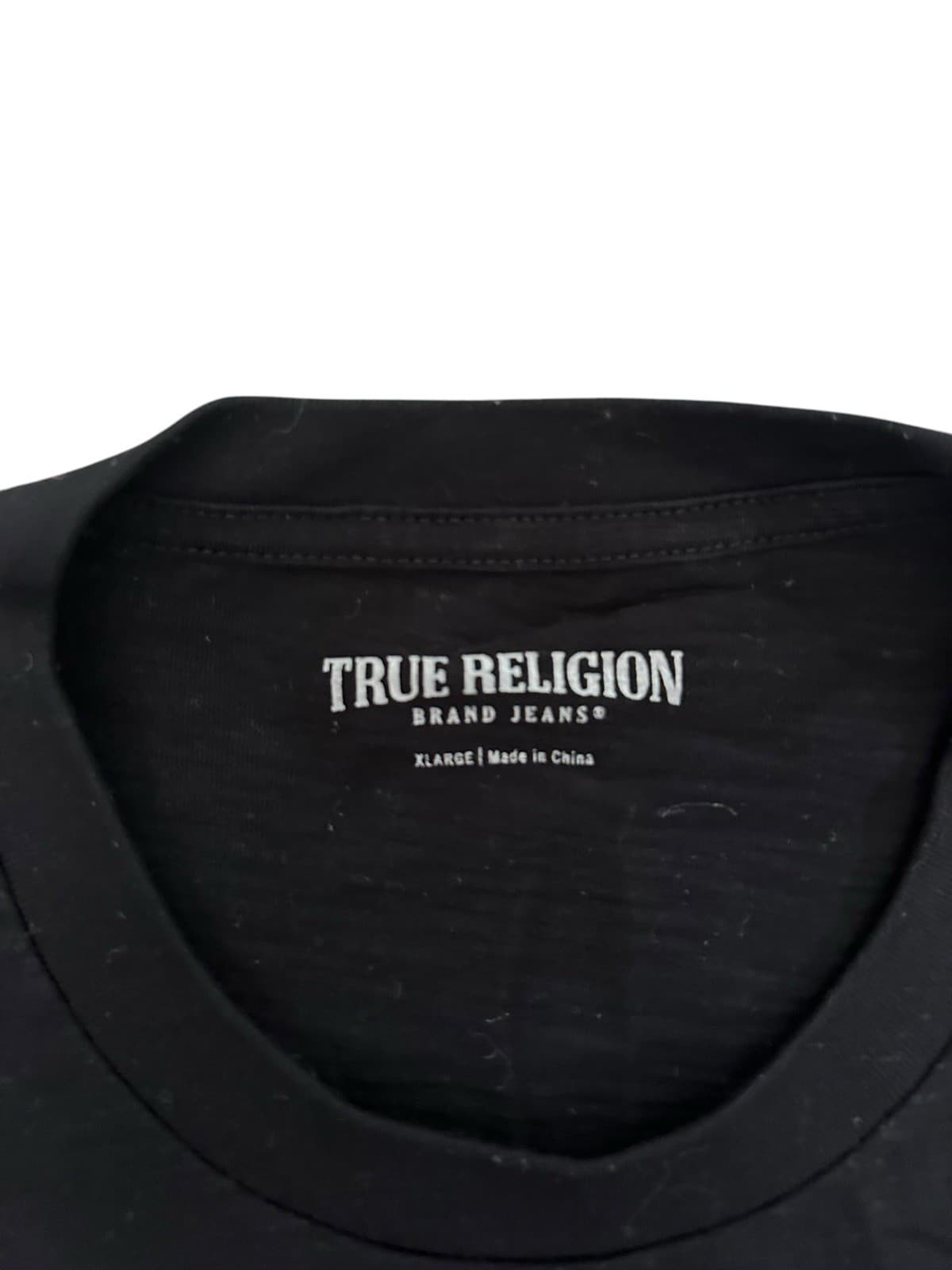 True Religion Shirt Mens XLarge Short Sleeve Graphic Tee Casual Black Logo XL - Thumbnail 3