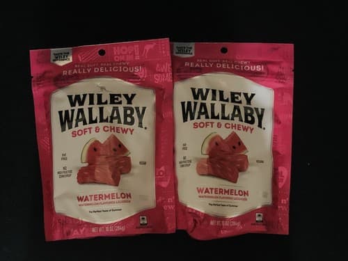 2 Pack Wiley Wallaby Watermelon Licorice Soft & Chewy Vegan Fat Free 2-10oz Bags - Thumbnail 3