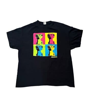 GEICO Insurance Gecko Black and Multi-Color Logo Advertising T-Shirt Men's XL