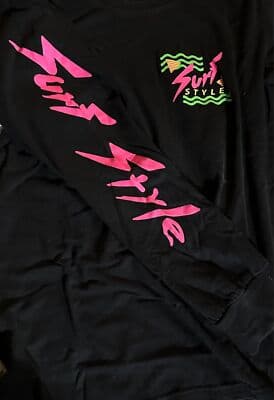 Surf Style Long Sleeve Mens Small Retro Neon Graphic Shirt - Thumbnail 4