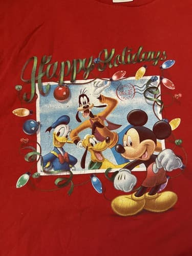 Vintage Disney Mickey And Friends Christmas Shirt Size Large - Thumbnail 2