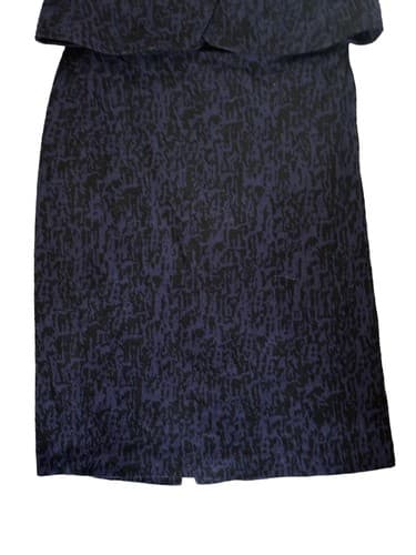 Kay Unger Woman’s Blue Black 2 piece Lined Suit Skirt set size 4 - Thumbnail 3