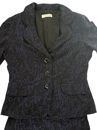 Kay Unger Woman’s Blue Black 2 piece Lined Suit Skirt set size 4 - Thumbnail 2