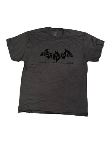 Mens Batman Arkham Origins Warner Brothers Video Game Promo T Shirt Grey XL 2013