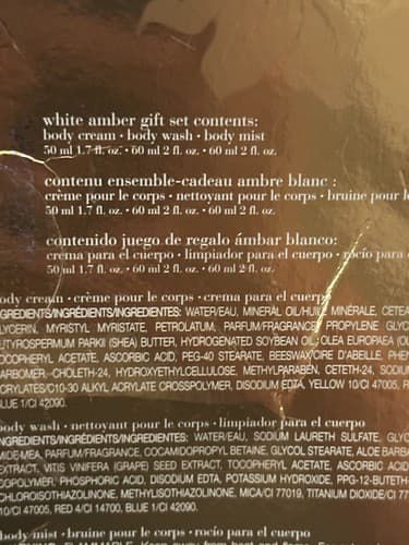 Avon Wonder White Amber Gift Set Body Cream Wash Mist New Sealed - Thumbnail 3