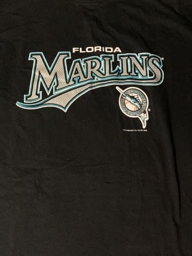 Florida Marlins Shirt Adult Medium/Large Black Gray MLB Baseball Cotton 2006 - Thumbnail 2