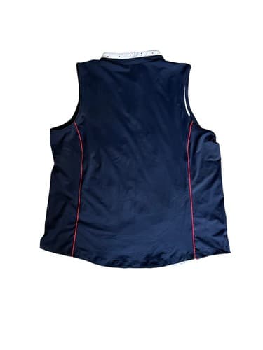 New LADY HAGEN Sz 2XL Red White Blue Sleeveless Golf Polo - Thumbnail 3