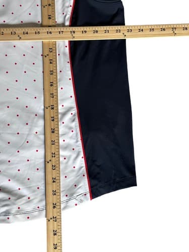 New LADY HAGEN Sz 2XL Red White Blue Sleeveless Golf Polo - Thumbnail 2
