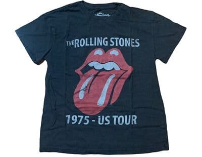 The Rolling Stones Short Sleeve Graphic T-Shirt Size XS black 1975 US Tour