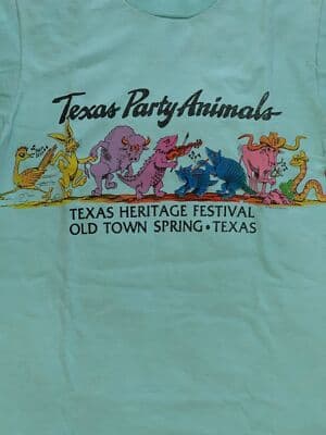 Vintage Single Stitch Texas Heritage Festival Party Animals Medium T-Shirt 80s - Thumbnail 3