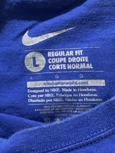 Nike Basketball T Shirt Mens L Blue Logo Spell Out Swoosh Crew Neck Regular Fit - Thumbnail 4
