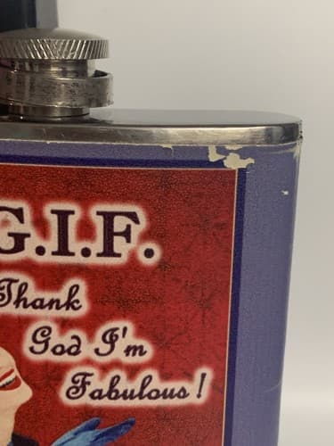 Olive Sandwiches Flask Funnel T.G.I.F Thank God I'm Fabulous! Stainless Steel - Thumbnail 4