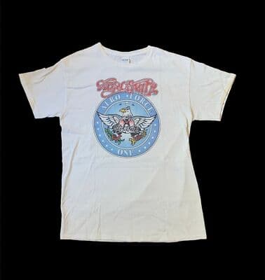 Aerosmith Aero Force One Band T-shirt Gildan Tag Flaws Medium