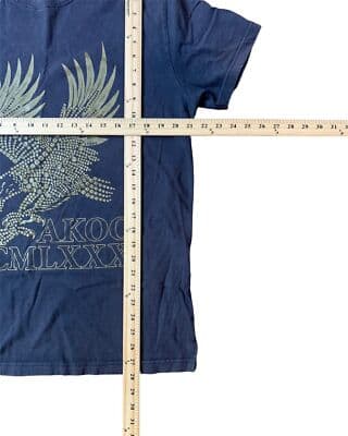 Akoo Brand Mens Size Large Navy Graphic Eagle T-Shirt - Thumbnail 5