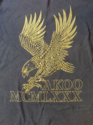 Akoo Brand Mens Size Large Navy Graphic Eagle T-Shirt - Thumbnail 3