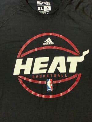 Mens XL Adidas Climalite NBA Miami Heat Basketball T-Shirt - Thumbnail 2
