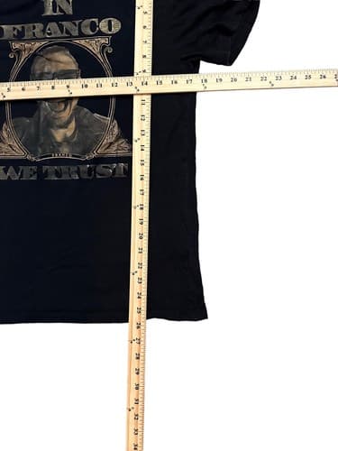 James Franco "In Franco We Trust" Small Black T Shirt Limited Edition Graphic Te - Thumbnail 2