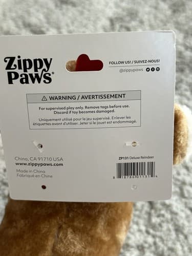 *NEW* Zippy Paws ❄ 8' Holiday Reindeer 🦌 Squeaky Toy For Dogs - Thumbnail 4