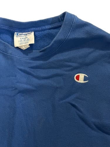 Champion Reverse Weave Crewneck Sweatshirt Large Blue Vintage Pullover Warm - Thumbnail 2
