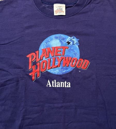 Vintage 1991 Planet Hollywood Atlanta Mens Large Graphic T-shirt - Made In USA - Thumbnail 4