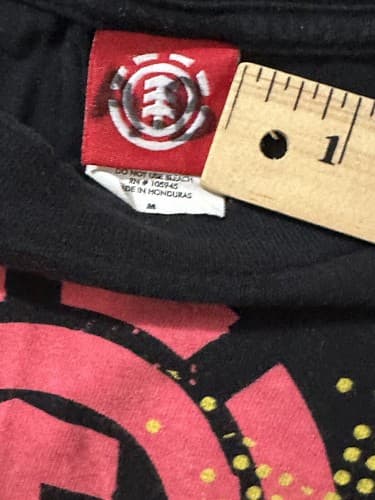 Vtg Y2k Element T Shirt Skate Big Graphic Sz Medium Black - Thumbnail 5