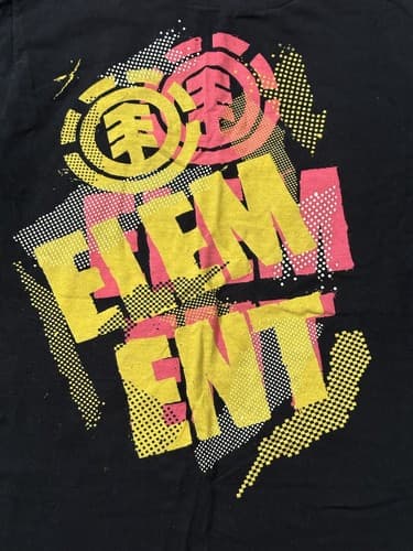 Vtg Y2k Element T Shirt Skate Big Graphic Sz Medium Black - Thumbnail 4