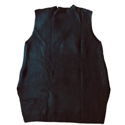 Vince Camuto Sweater Womens Small Black Ribbed Knit Sleeveless Vest NEW - Thumbnail 3
