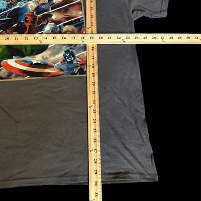 2013 LEGO MARVEL SUPER HEROES PROMO T-Shirt Heather Gray Mens Size XL - Thumbnail 4