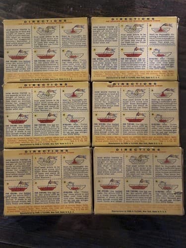 Vintage Tintex Fabric Dye Lot Of 6 Unused Unopened Packs Red Green - Thumbnail 4