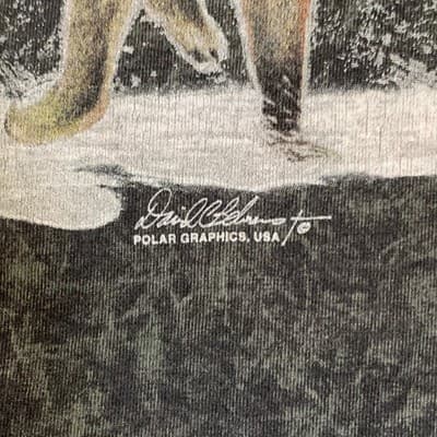 Mens XL Polar Graphics Wolf Moon Nature T-Shirt - Thumbnail 6