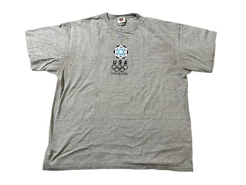 Vintage Olympic Torino 2006 Nike T-shirt Grey 2XL Rare Collectible - Thumbnail 2