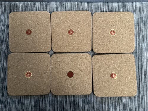 Pimpernel England Coasters White Christmas Tree Square Cork Back Set of 6 - Thumbnail 2