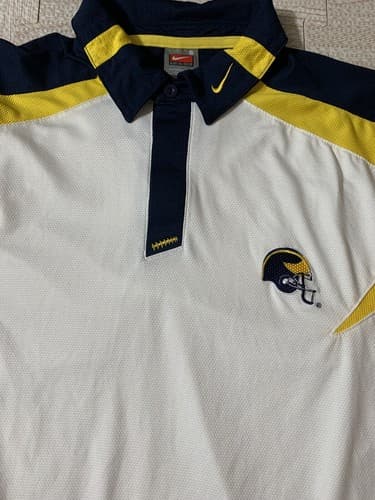 Michigan Wolverines Vtg Nike Team Mens Football Polo Shirt Small Embroidered - Thumbnail 3