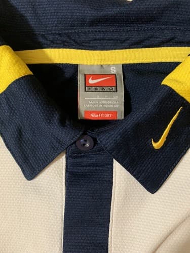 Michigan Wolverines Vtg Nike Team Mens Football Polo Shirt Small Embroidered - Thumbnail 4