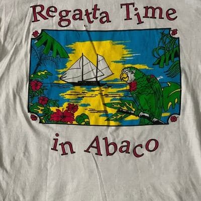 Vintage 90s Single Stitch Abaco Bahamas Tourist T-Shirt - Thumbnail 2