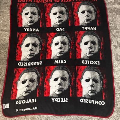 Halloween II 2 Many Faces Of Michael Myers 50"×60"Plush Fleece Throw Blanket - Thumbnail 3
