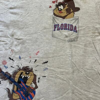 Vintage Pocket OSFA Taz Looney Tunes Sleep T-Shirt ZOO CREW - Thumbnail 3