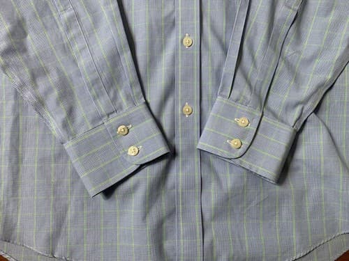 Charles Tyrwhitt Non Iron Slim Fit - Size 15.5/33in Blue & Green Button Up Shirt - Thumbnail 5