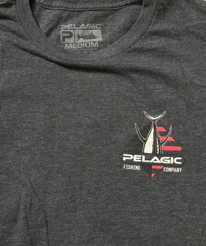 Pelagic Mens Size M Game Fishing Long Sleeve Shirt Gray Graphics - Thumbnail 3