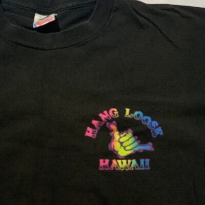 Vintage Hang Loose Hawaii Men's Large T-Shirt Single Stitch - Thumbnail 3