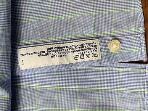 Charles Tyrwhitt Non Iron Slim Fit - Size 15.5/33in Blue & Green Button Up Shirt - Thumbnail 6