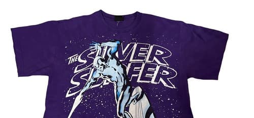 Silver Surfer Marvel Large T-Shirt Vintage Mad Engine Buscema Art Rare AOP - Thumbnail 7