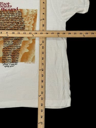 Screen Stars Vintage Single Stitch Foot Prints In Sand Religious T-Shirt Medium - Thumbnail 5
