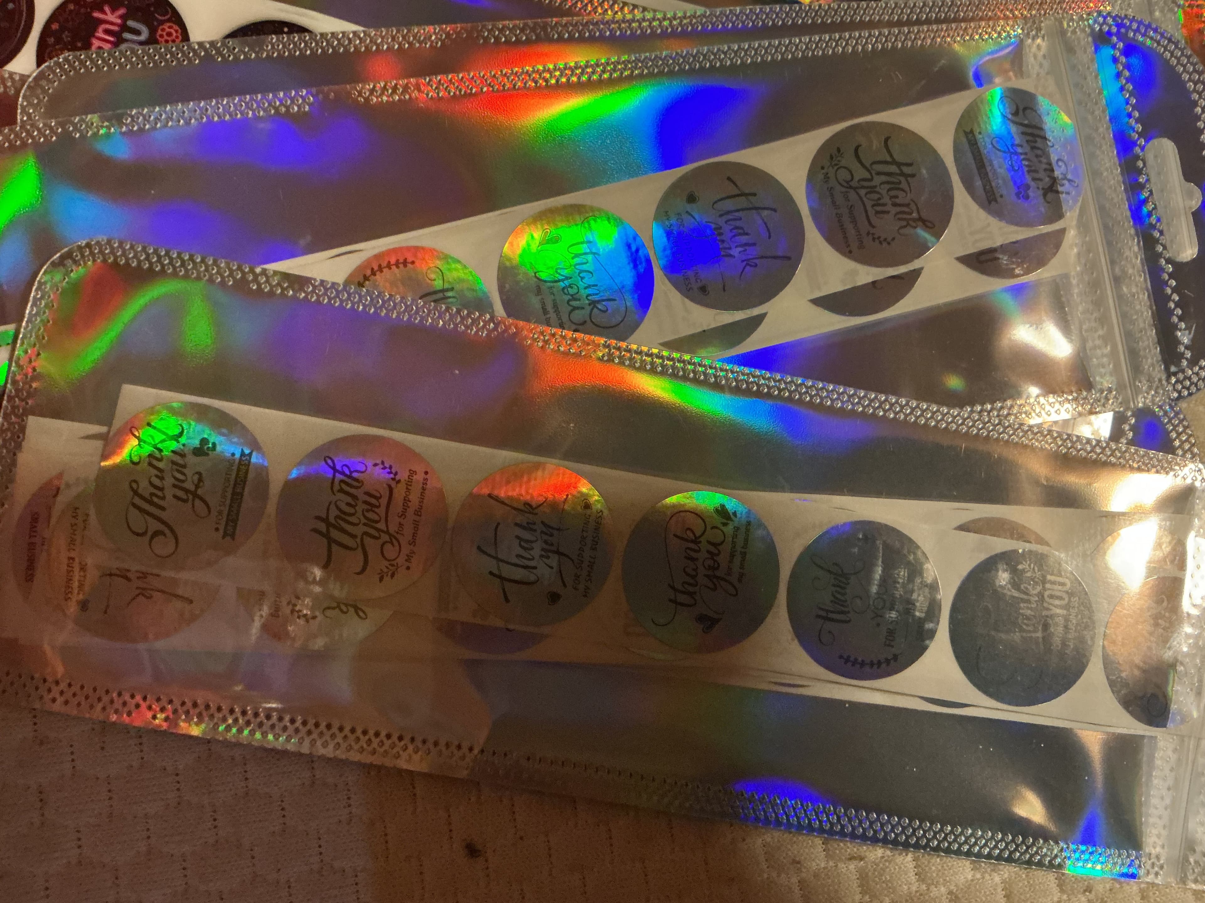 ★ 50 Holographic Thank You Stickers | Small Business Packaging Seals