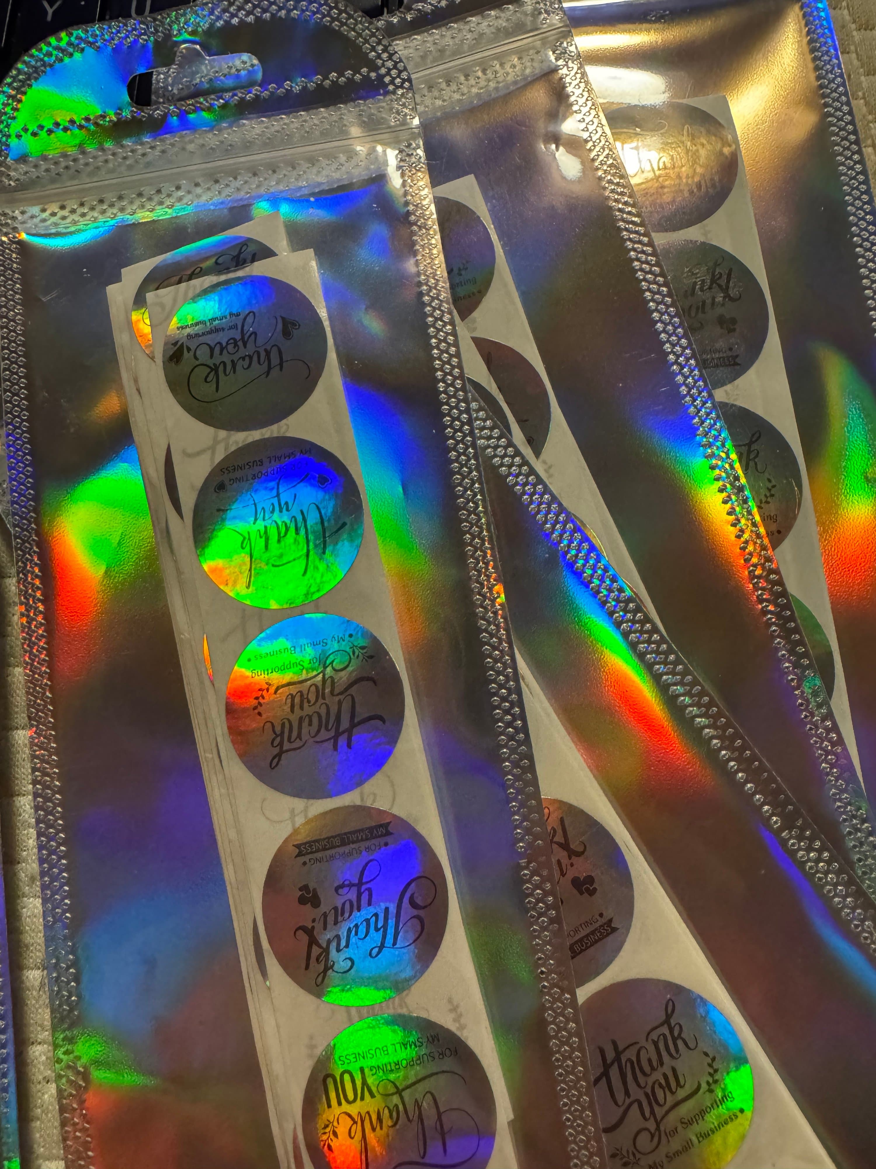 ★ 50 Holographic Thank You Stickers | Small Business Packaging Seals - Thumbnail 4