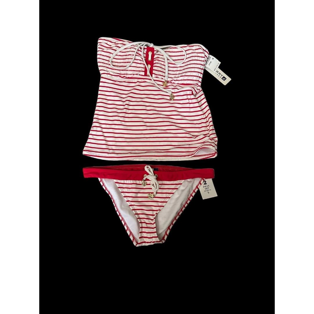 Womens Sperry Top Sider 2 piece Tankini swimsuit red white