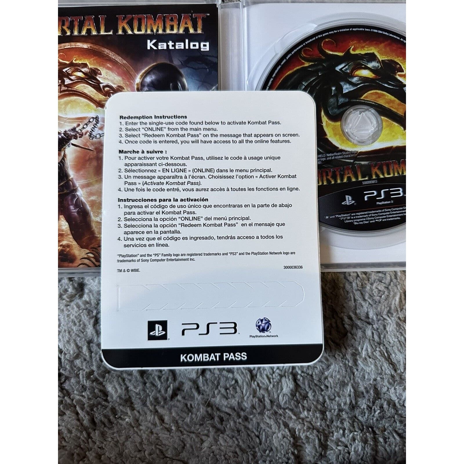 Mortal Kombat PS3 PlayStation 3 + Kombat Pass - Complete CIB Excellent - Thumbnail 4