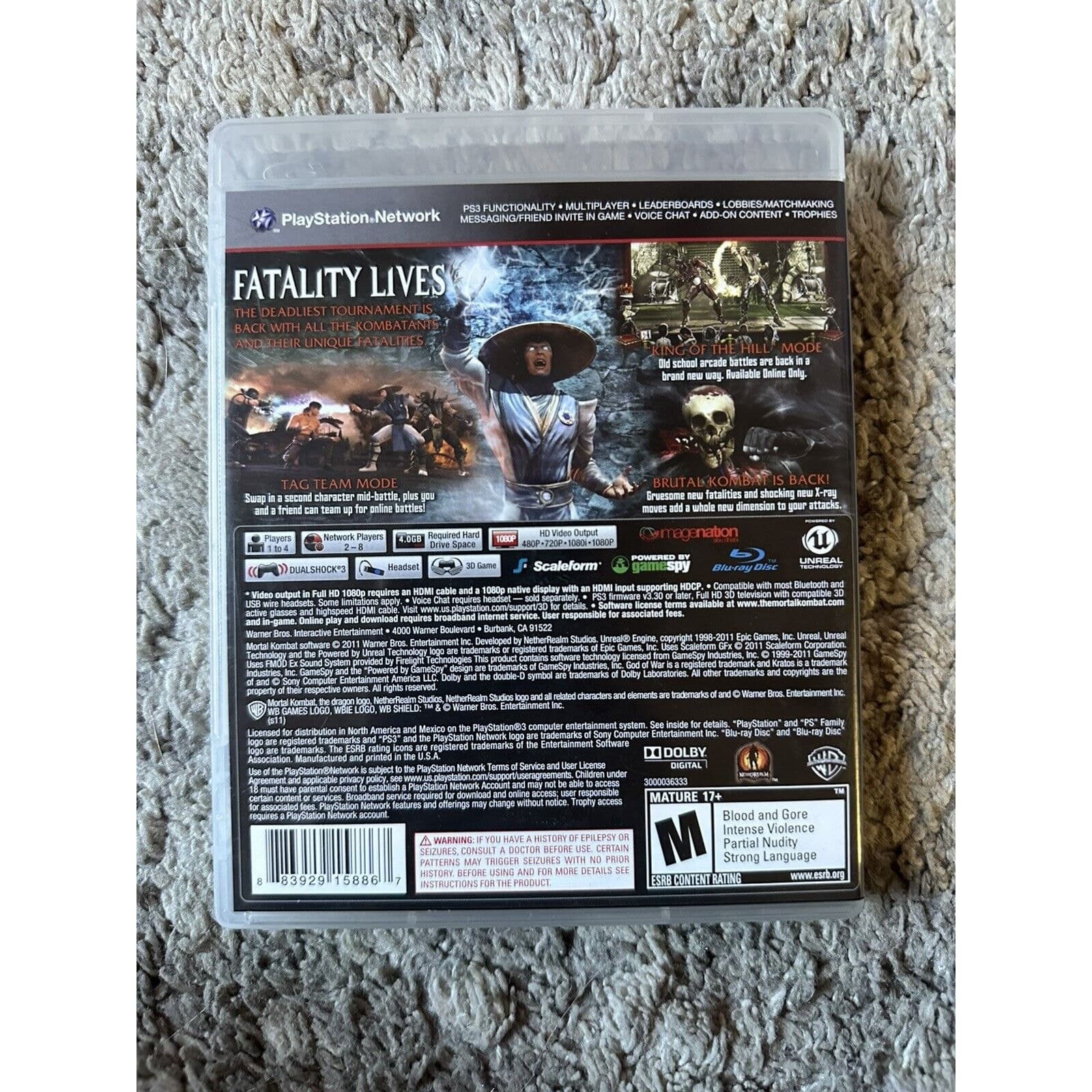 Mortal Kombat PS3 PlayStation 3 + Kombat Pass - Complete CIB Excellent - Thumbnail 2