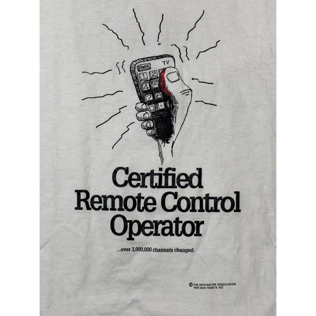 Vintage 90s Novelty Certified Remote Controller Single Stitch T-Shirt